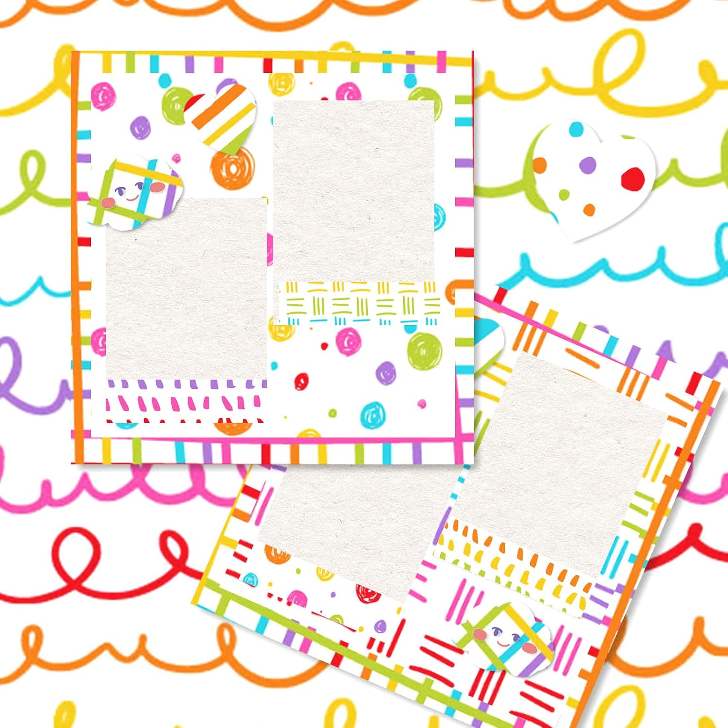 Whaline 60 Sheet Rainbow Pattern Paper Doodle Pattern Scrapbook Paper A5 Size Double-Sided Rainbow Color Decorative Craft Papers for Pride Day DIY Card Making Photo Album Decoration, 5.5 x 8.3inch