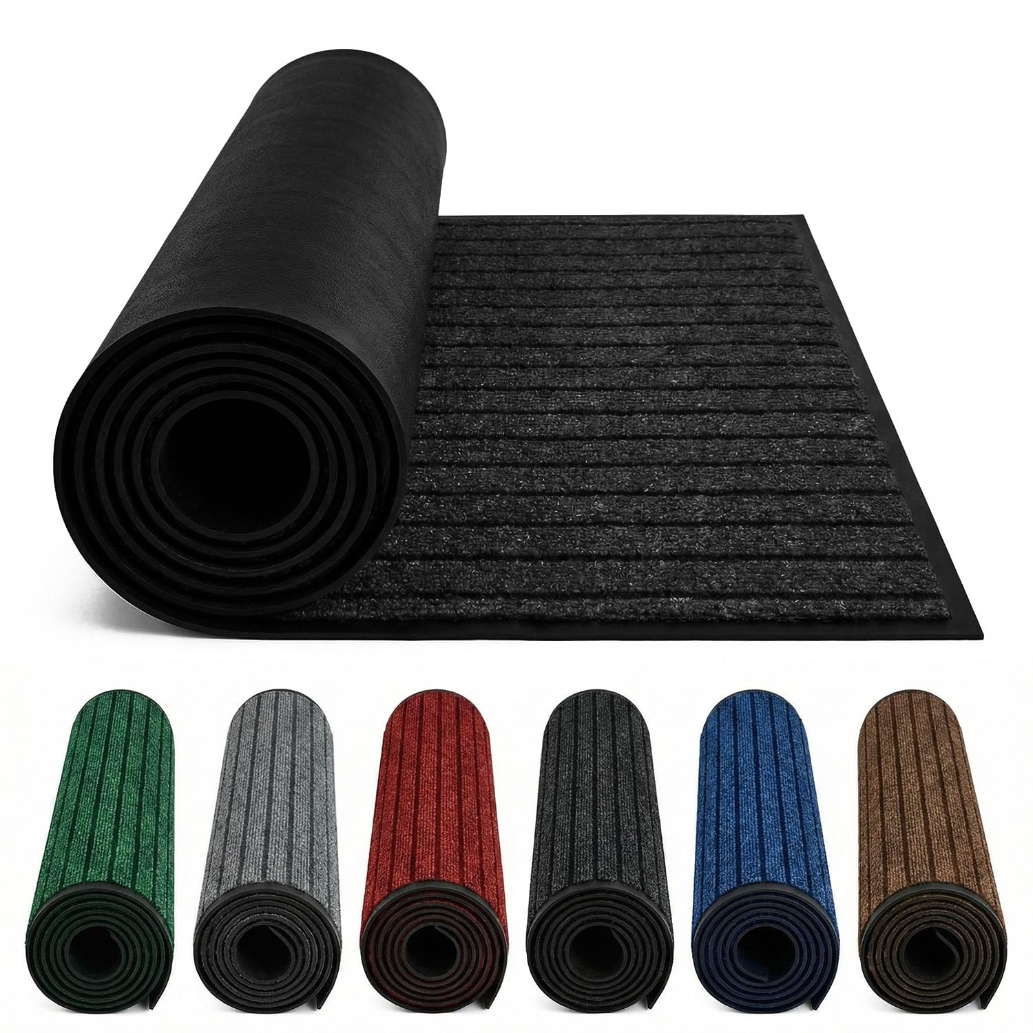 Fit Even Door Mats for Front Door Mat Indoor/outside - Super Absorbent Kitchen Mats Non Slip Waterproof Washable Rug Dirt Scrapper Entrance Door Mat - Black, 50 x 90 cm
