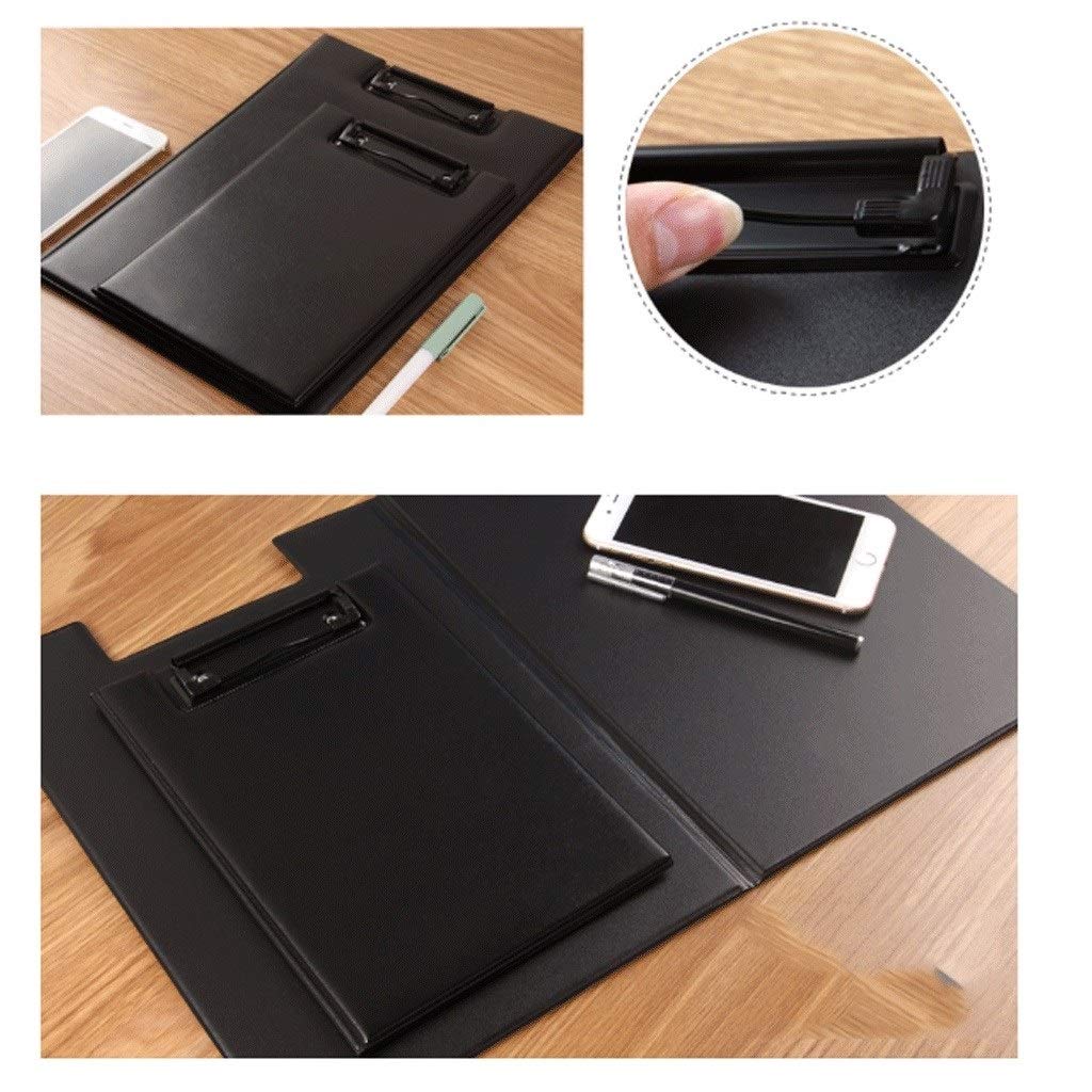 Presse-papiers de fournitures de bureau 2 x Appunti Cartella Conferenza Cartella in plastica Appunti Porta carta Portaoggetti Appunti Ideale for la scuola, la casa e l'ufficio Appunti pieghevoli (nero