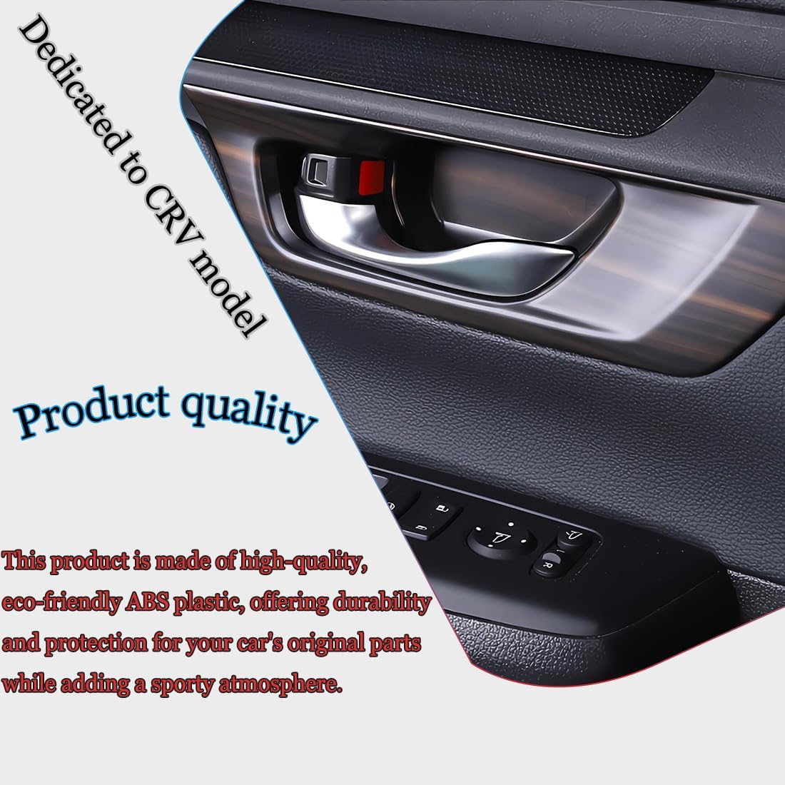 4PCS Inner Door Handle Bowl Cover Trim for Honda CRV CR-V 2023 2024 2025 2026 - ABS Wood Grain Sport Upgrate Trims Interior Accessories（NOT FIT Sport Hybrid Model）