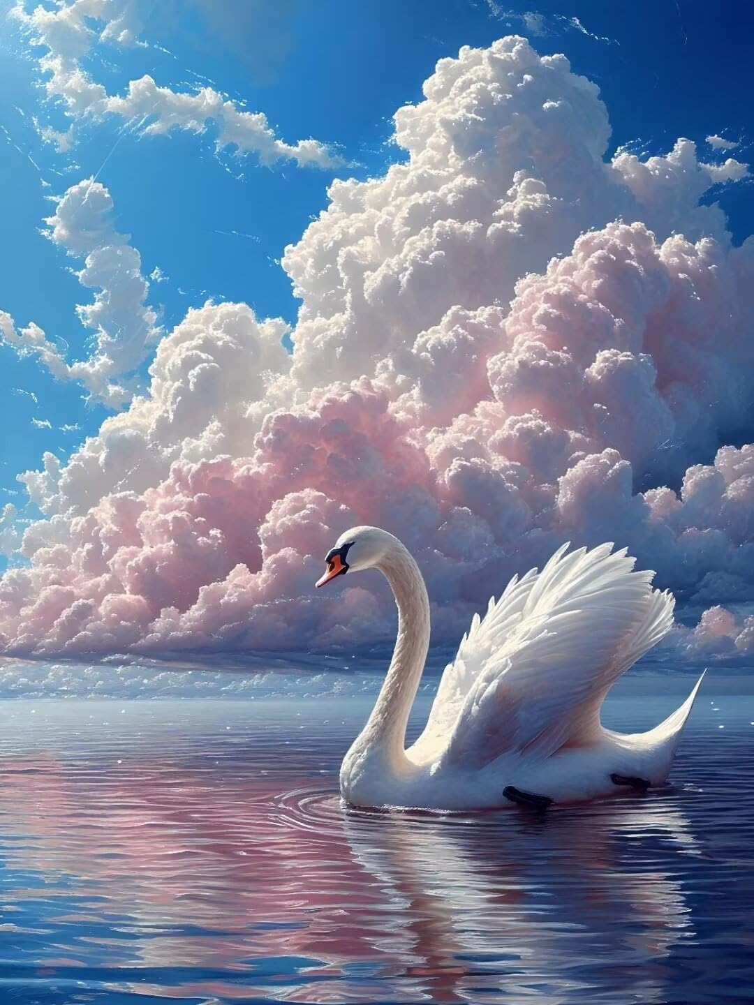 Pintura por Numeros Nubes de grulla Pintar por Numeros Adultos Niños, Paint by Number Kit con Pinceles y Pinturas Acrilicos, Cuadros por Numeros, Decoración para el Hogar (Sin Marco) 100x70cm w-4442