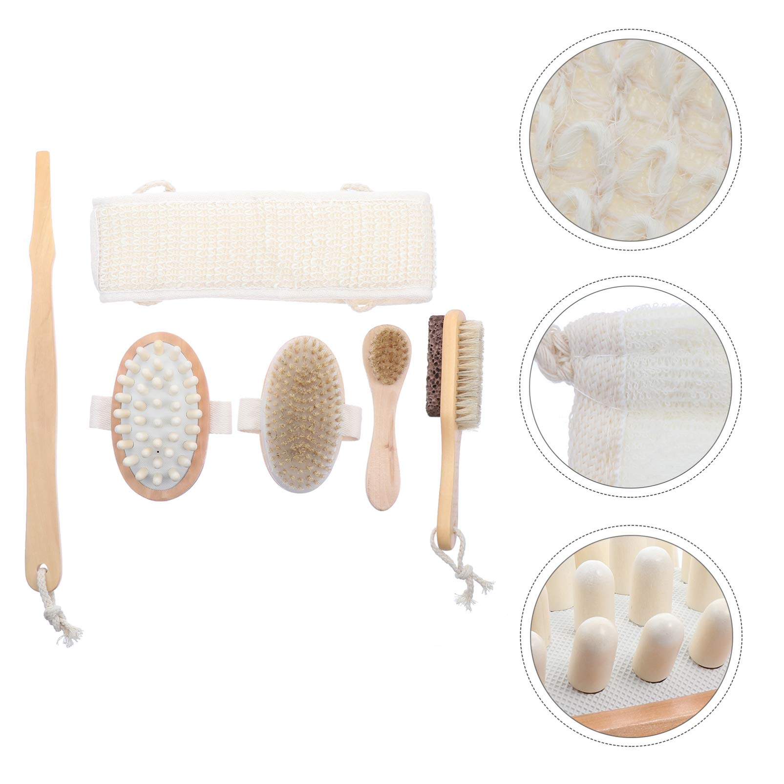Gatuida 6 Stück Spa Badezimmer mit Rückenpeeling Bürste Massagebürste Langem Griff Weichem Material für Männer Frauen Haken zum Aufhängen