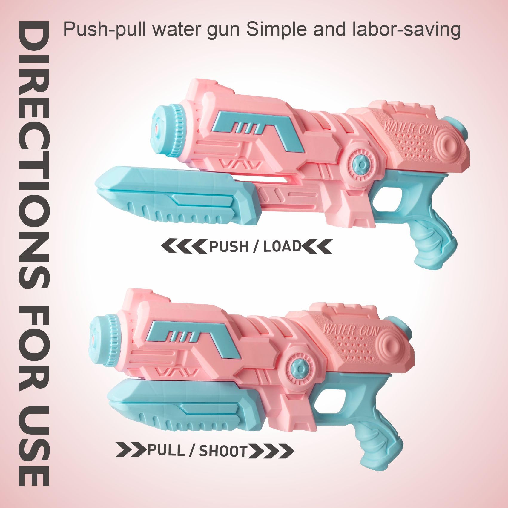 Różowy pistolet na wodę 650 cm3 Duży pistolet na wodę dla dzieci Dorośli 26-33 stóp Super Soaker Water Blaster Shooter, letnia plaża Basen Walka z wodą Squirter Zabawki dla dziewczynek