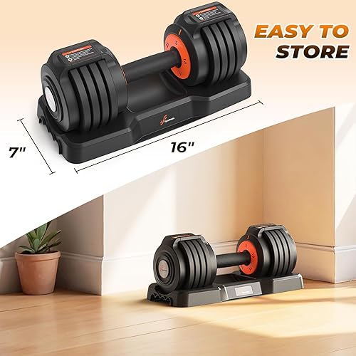 Miniatura 8 de Sportneer - Juego de 2 mancuernas ajustables 5 en 1, cada una de 25 libras de ajuste rápido con mango de textura antideslizante para hombres y