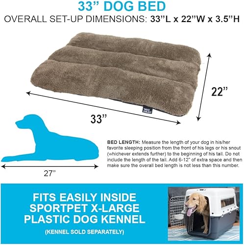 Miniatura 7 de SportPet Designs - Cama impermeable para mascotas con parte inferior antideslizante para perrera de plástico para perros, 33 pulgadas (CM-0353-CS01)