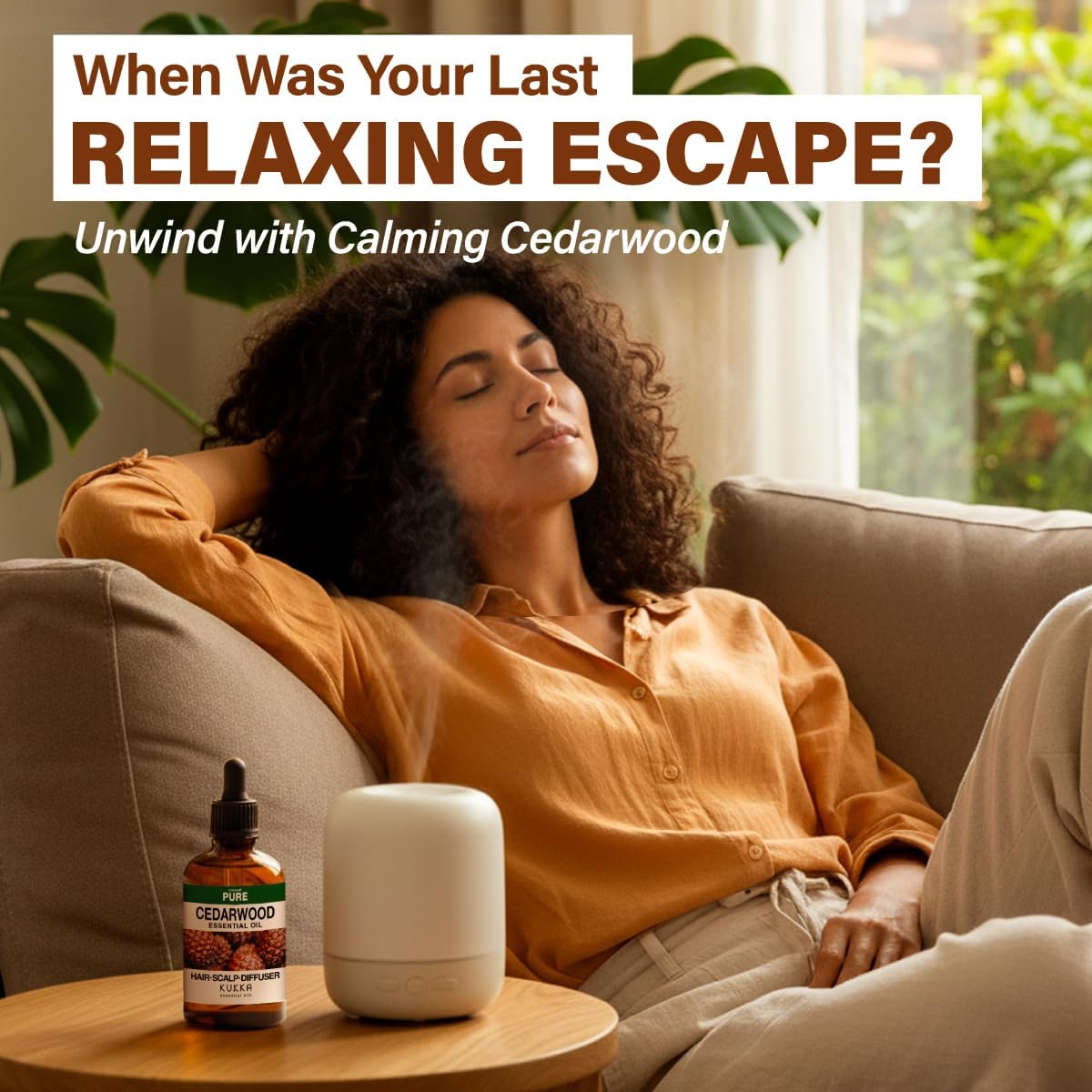 KUKKA Cedarwood Essential Oils - 4 Fl Oz - for Hair, Skin, Diffuser, Aromatherapy & DIY Soap Making Scent Cedarwood 4.00 Fl Oz (Pack of 1)