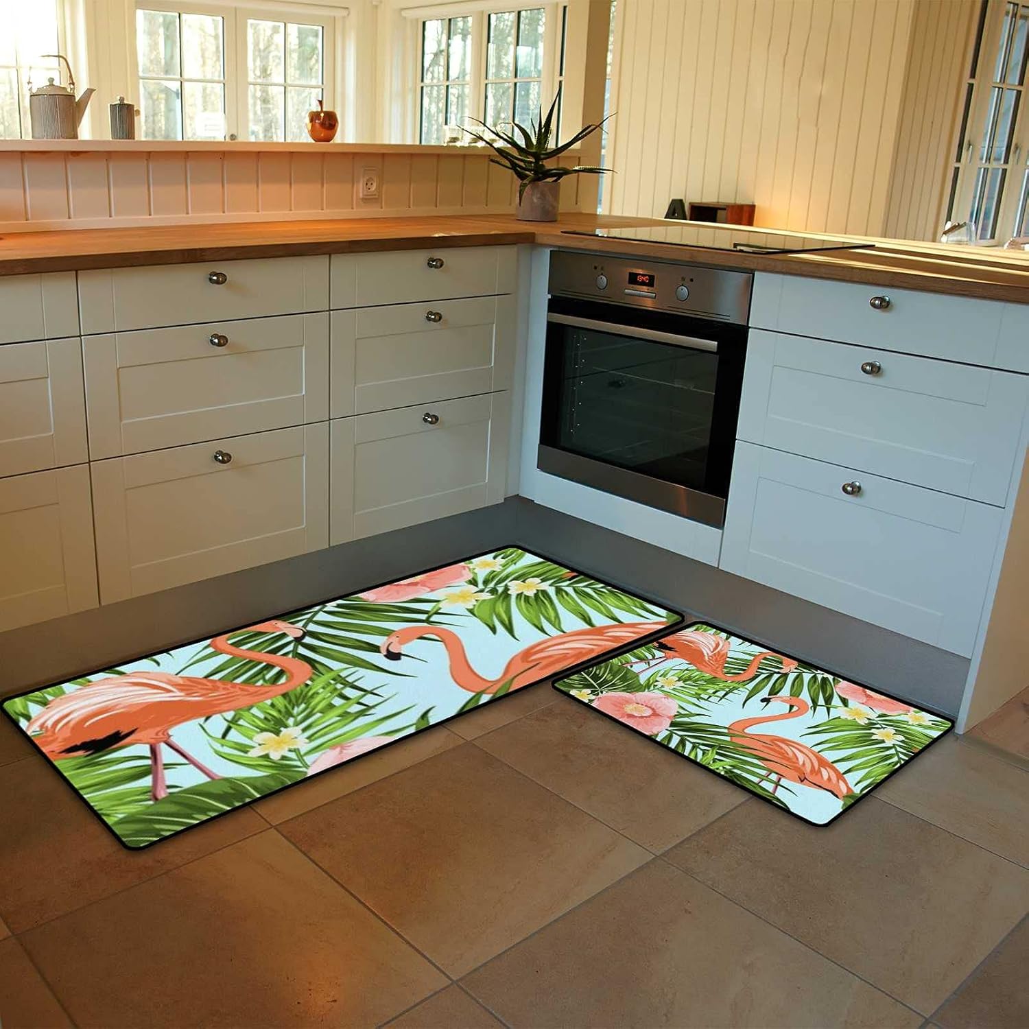 Amazon.com: Kitchen Rugs and Mats Set of 2 Pieces Anti Fatigue Standing ...