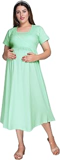 MAMMA'S MATERNITY Women's Knee Length Maternity | Feeding | Nursing Dress | Pre and Post Pregnancy | Comfortable Price In India