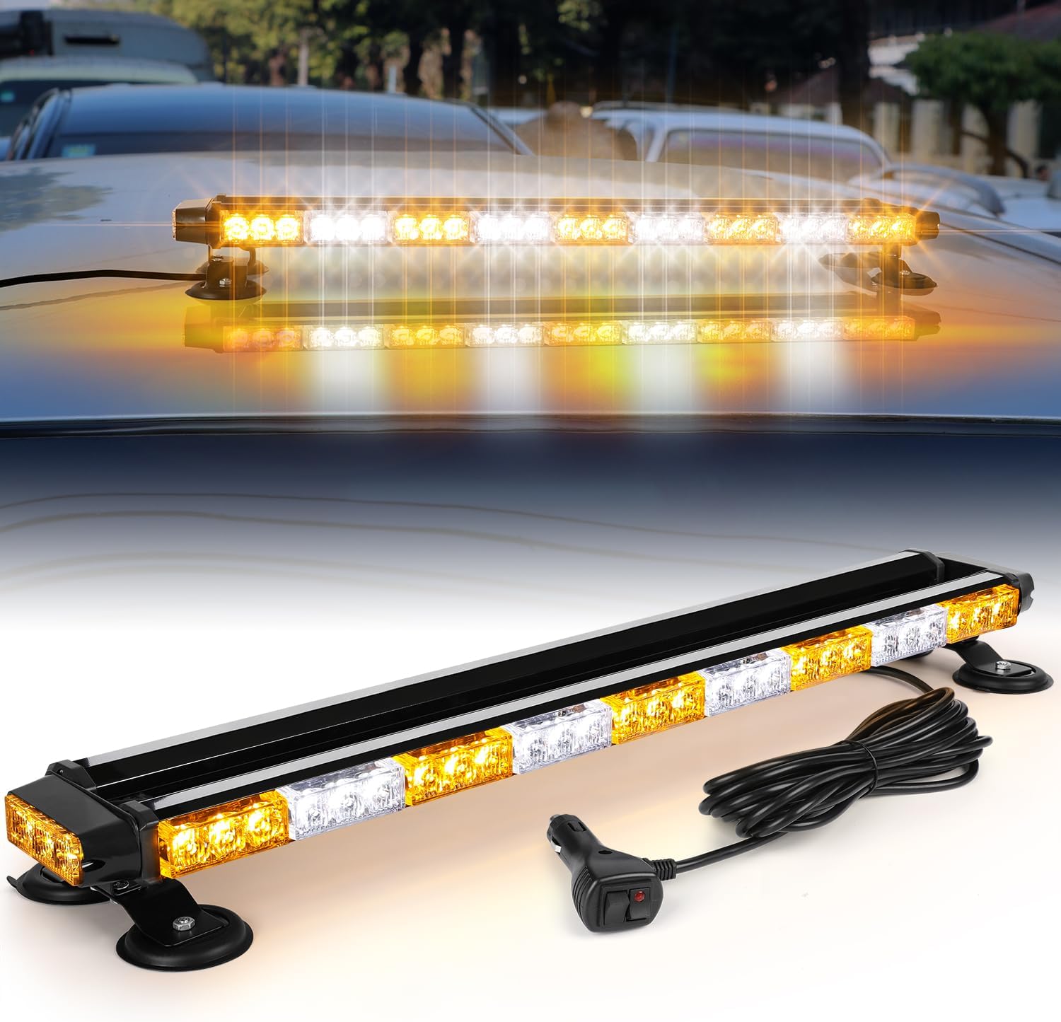 RONSTA 30" 60 Emergency LED Strobe Light Bar, Caution