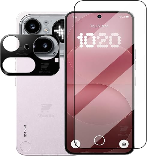 WonRia® [1+1 Tempered Glass Compatible with Nothing 4A Pro 5G with 3D Camera Glass Protector 9H Hardness Screen Guard Prot...