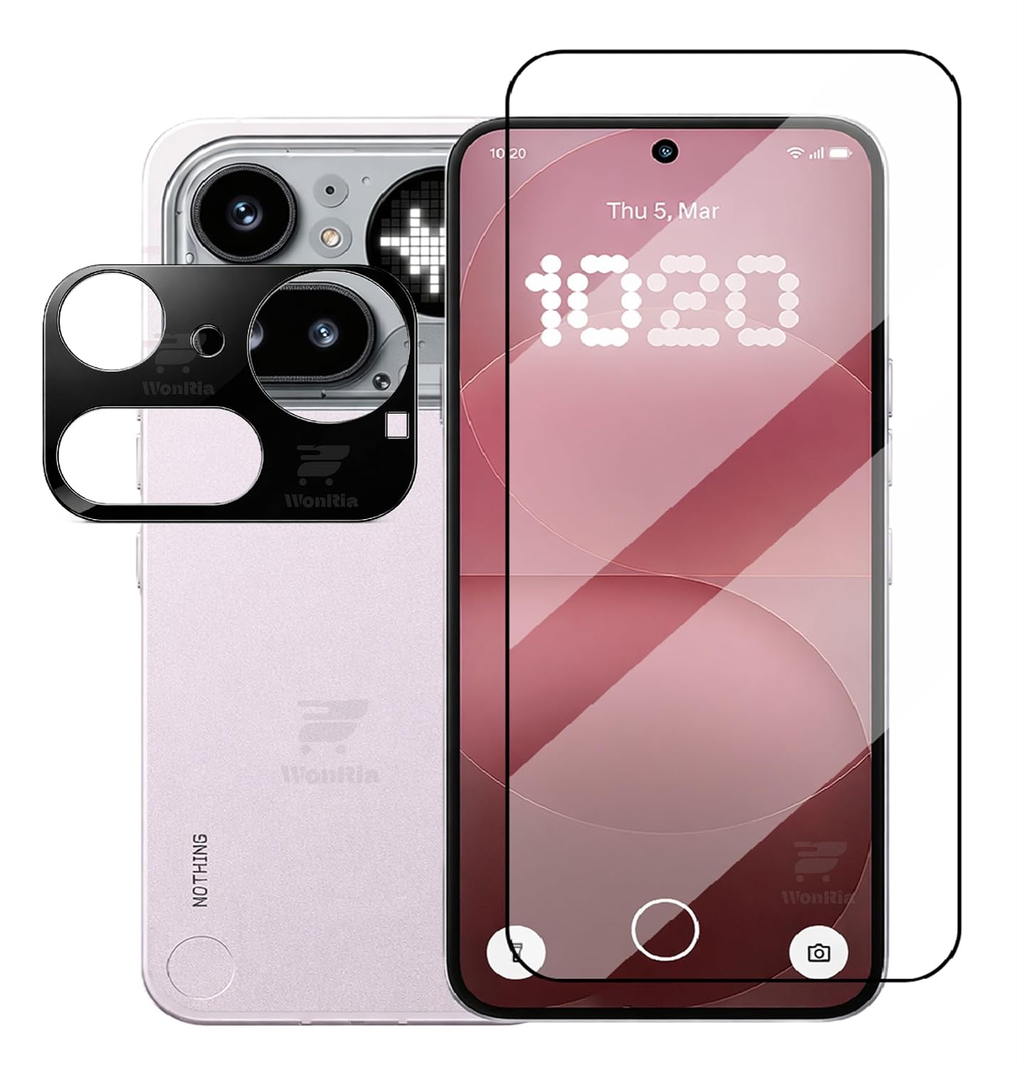 WonRia® [1+1 Tempered Glass Compatible with Nothing 4A Pro 5G with 3D Camera Glass Protector 9H Hardness Screen Guard Prot...