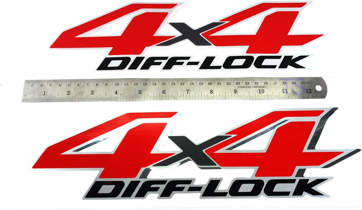 4x4 Diff Lock Red Sticker Decal Rear For Toyota Hilux Revo SR5 M70 M80 4 Door 2015-On