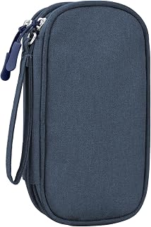 Seorsok Electronics Accessories Organiser Bag, Portable Waterproof Double-Layer Travel Cable Organiser Bag for Cables Power Bank USB Drive Charger Earphone Hard Disk, Blue