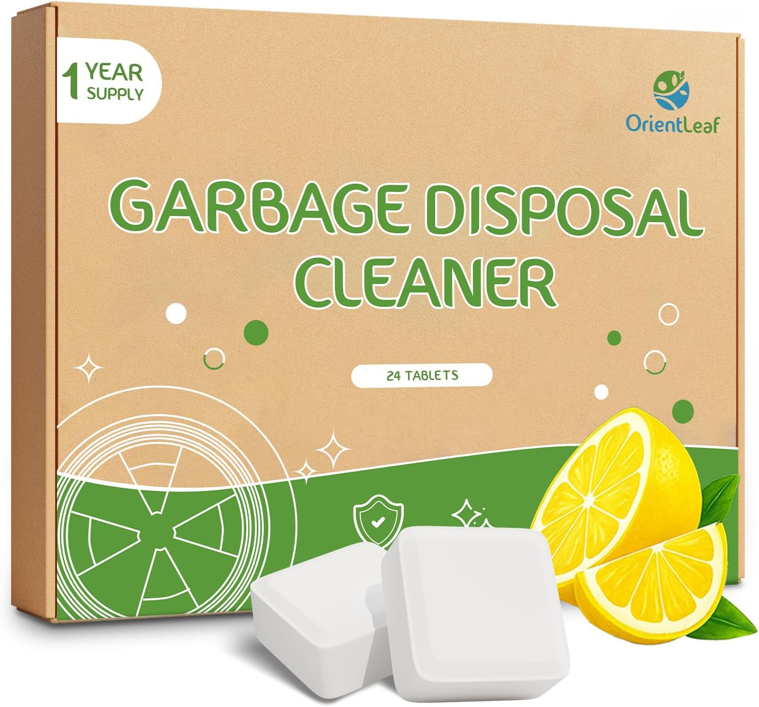 Pastillas Limpiadoras y Desodorizantes para Triturador de Basura ORIENTLEAF 24 Unidades