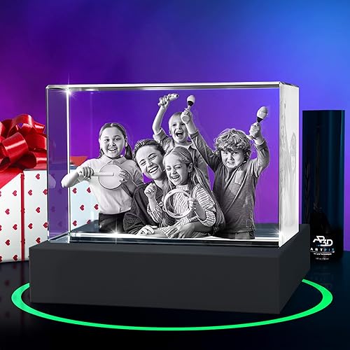 Miniatura 21 de ArtPix - Foto 3D de cristal de alta calidad, regalos para papá, mujeres, esposa, ella, abuelo, gran regalo personalizado con tu propia foto, grabado