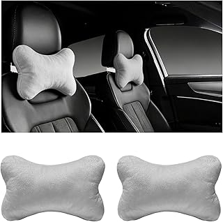 2 PCS Car Headrest Pillow, Ergonomic Auto Neck Pillow with Adjustable Strap for Relieving Driving Fatigue, Breathable & Comfortable Neck Cushion for Cars SUVs Trucks (Gray)