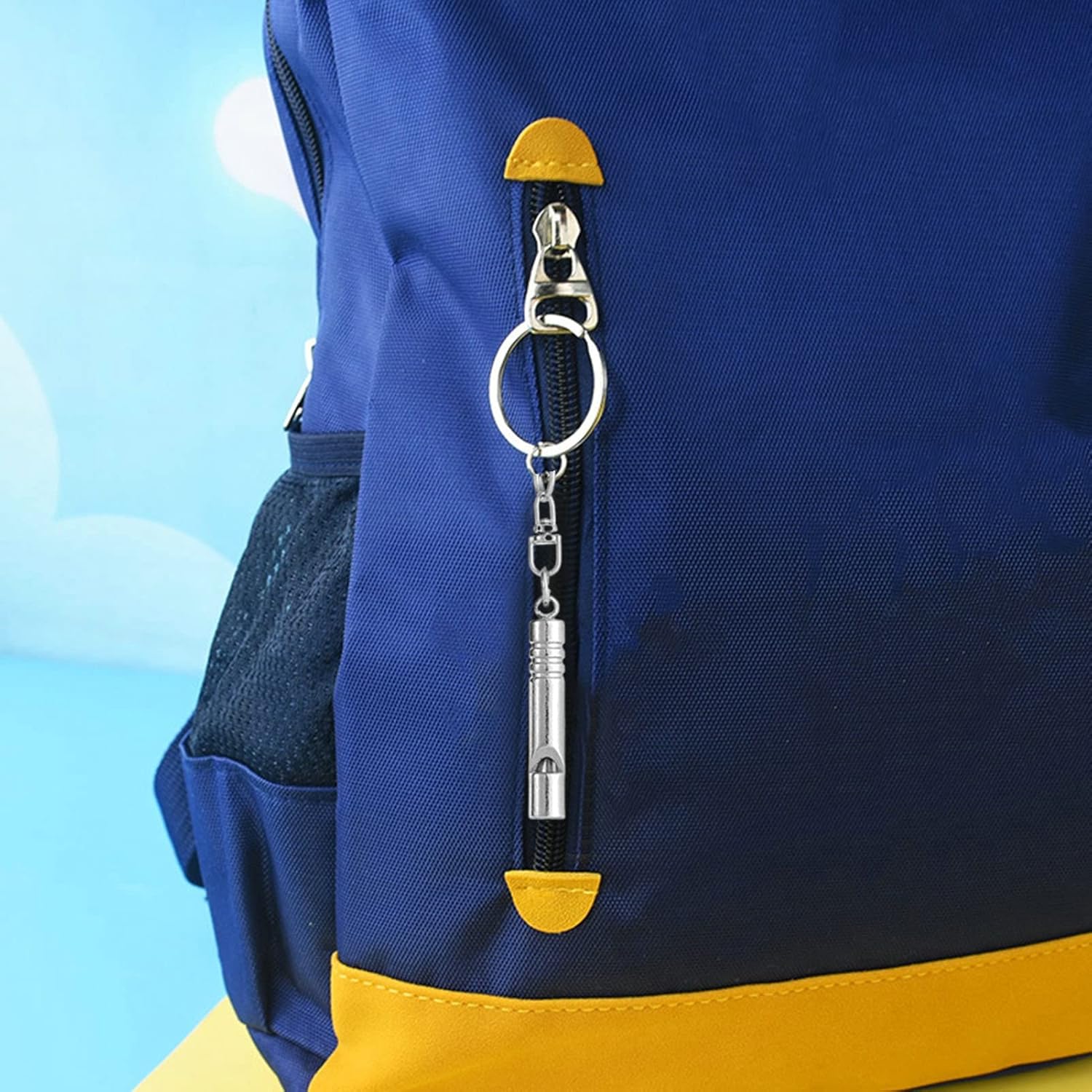 Survival Whistle Car Key Chain Silver Color High Strength Outdoor Whistle Key Ring Unique