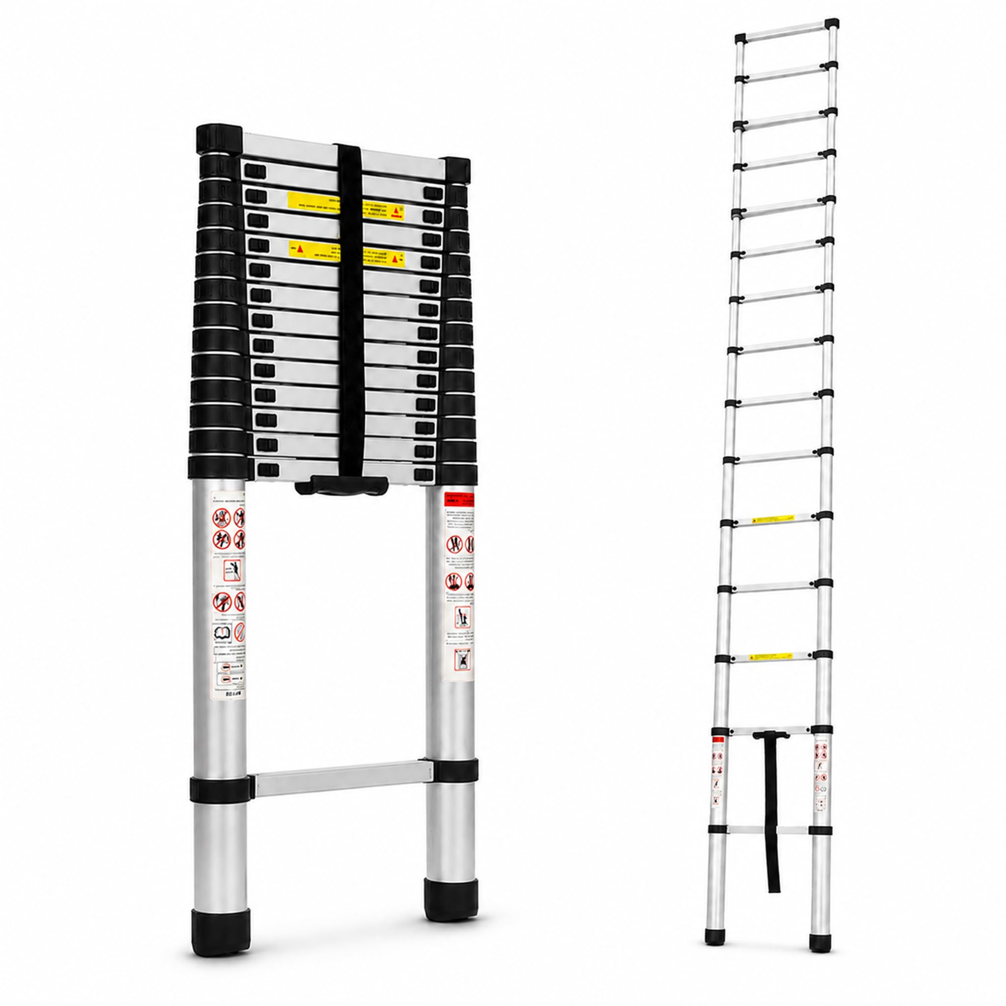 Robustt 12.5 FT / 380 Cm Telescopic Folding Ladder | 150 kg Load Capacity| Locking Steps| Collapsible | Portable Ladder for Home, Construction and Outdoor use | 2 Years Warranty — Amazon image 12