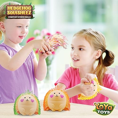 Miniatura 6 de YoYa Toys Hedgehog Squisheez - Juego de 4 bonitas bolas antiestrés, grandes bolas de estrés de Pascua, juguetes sensoriales para niños y adultos,