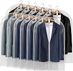 40" All Clear Garment Bags for Hanging Clothes, 12 Packs Suit Bags for Closet Storage, Plastic Waterproof Suit Cover Bags with Zipper for Coats, Jackets, Shirts (Set of 12)