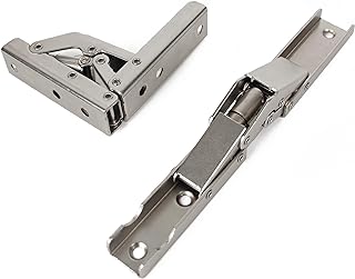 90 Degree Folding Bracket (90 Degree -180 Degree Extension) Stainless Steel Elastic Folding Hinge Wall Mounted Shelf Bracket Furniture Accessories (1 Pair)