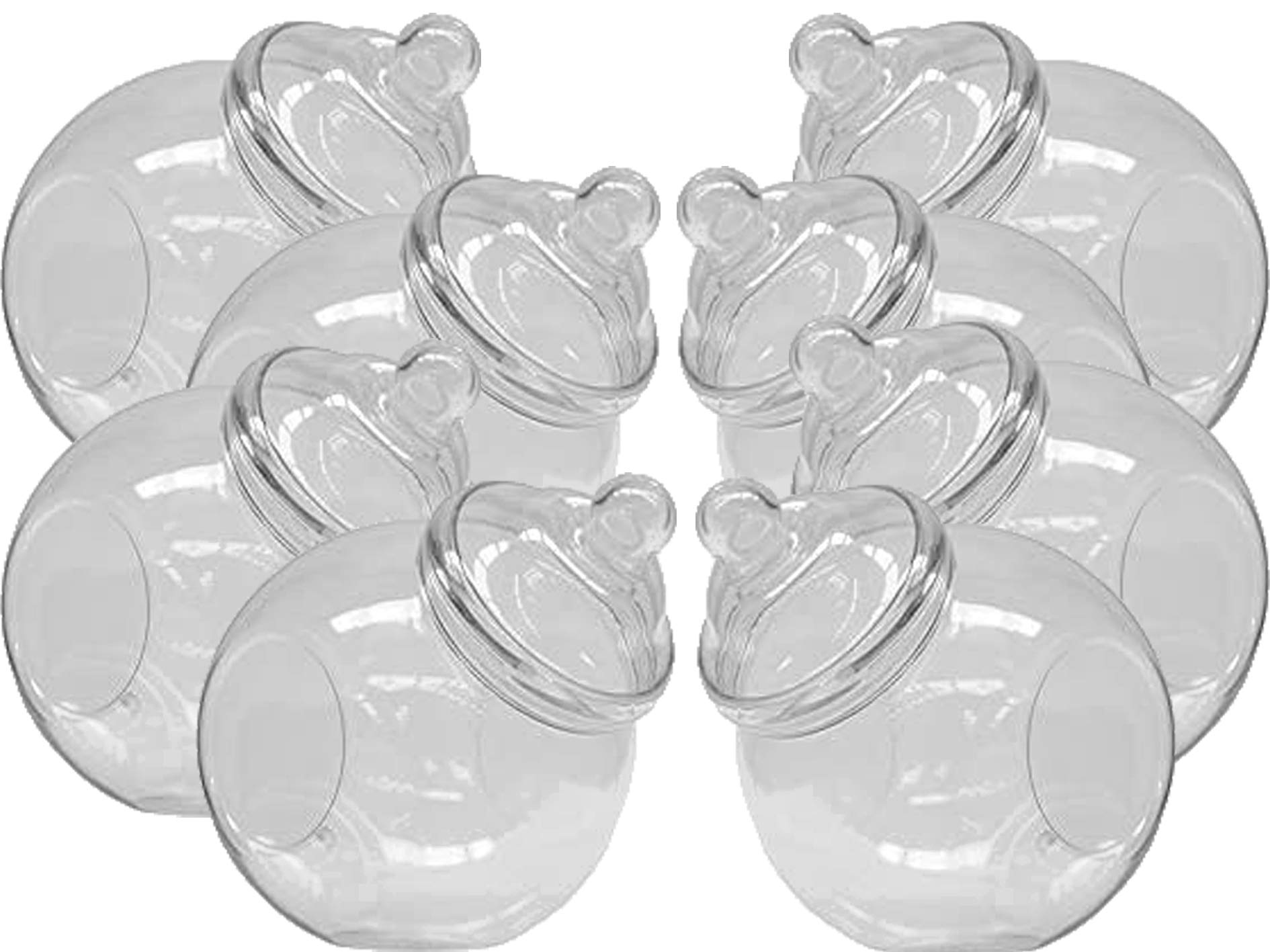 Truly Sweet Candy 3200ml Spherical Victorian Style Food Grade Plastic Sweet Jars - 1-8 Wedding, Party (8 Jars)