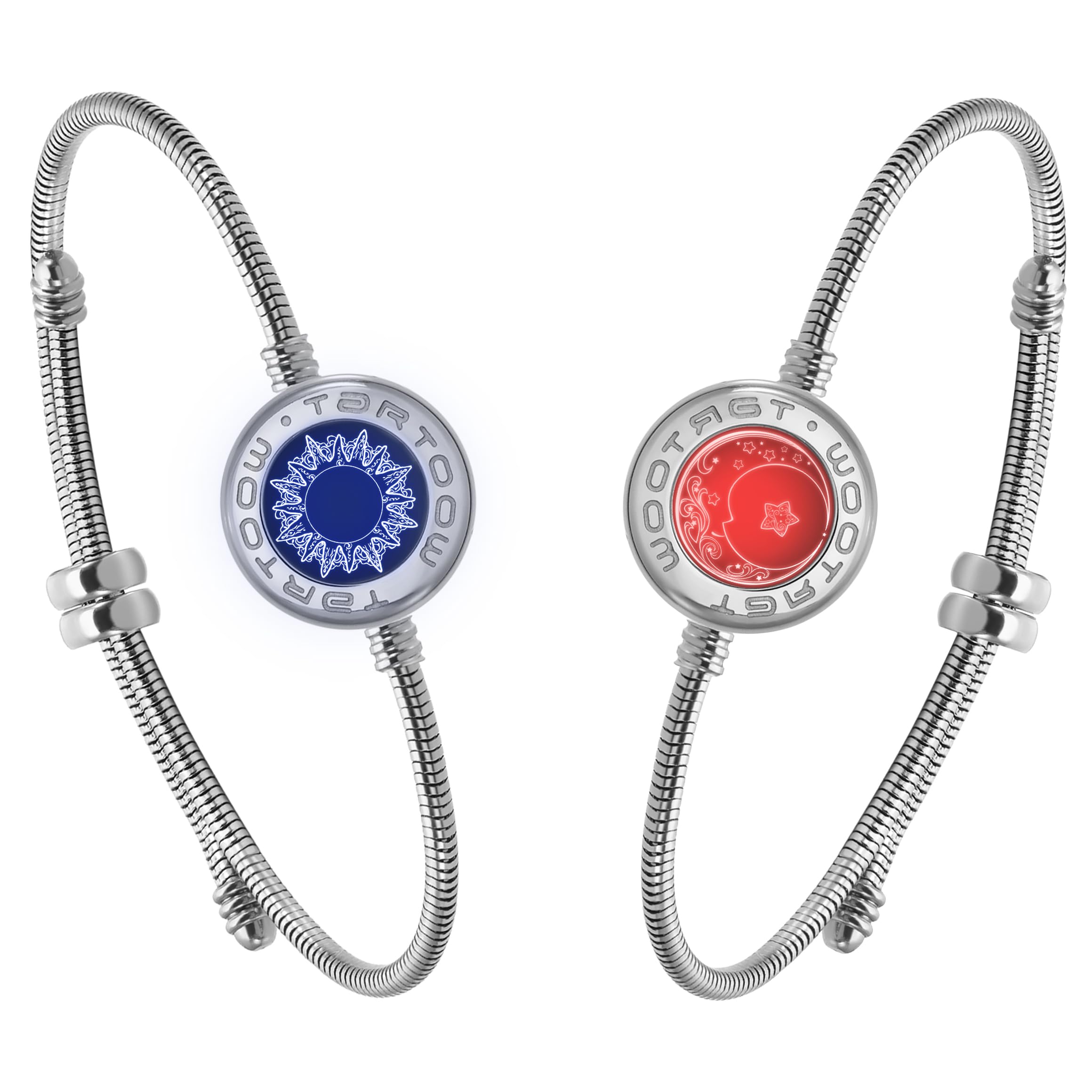 Pulseras de Vibración de Toque a Larga Distancia Regalos para Relaciones a Larga Distancia para Novia y Novio Pulseras de Amor para Parejas Bluetooth S001