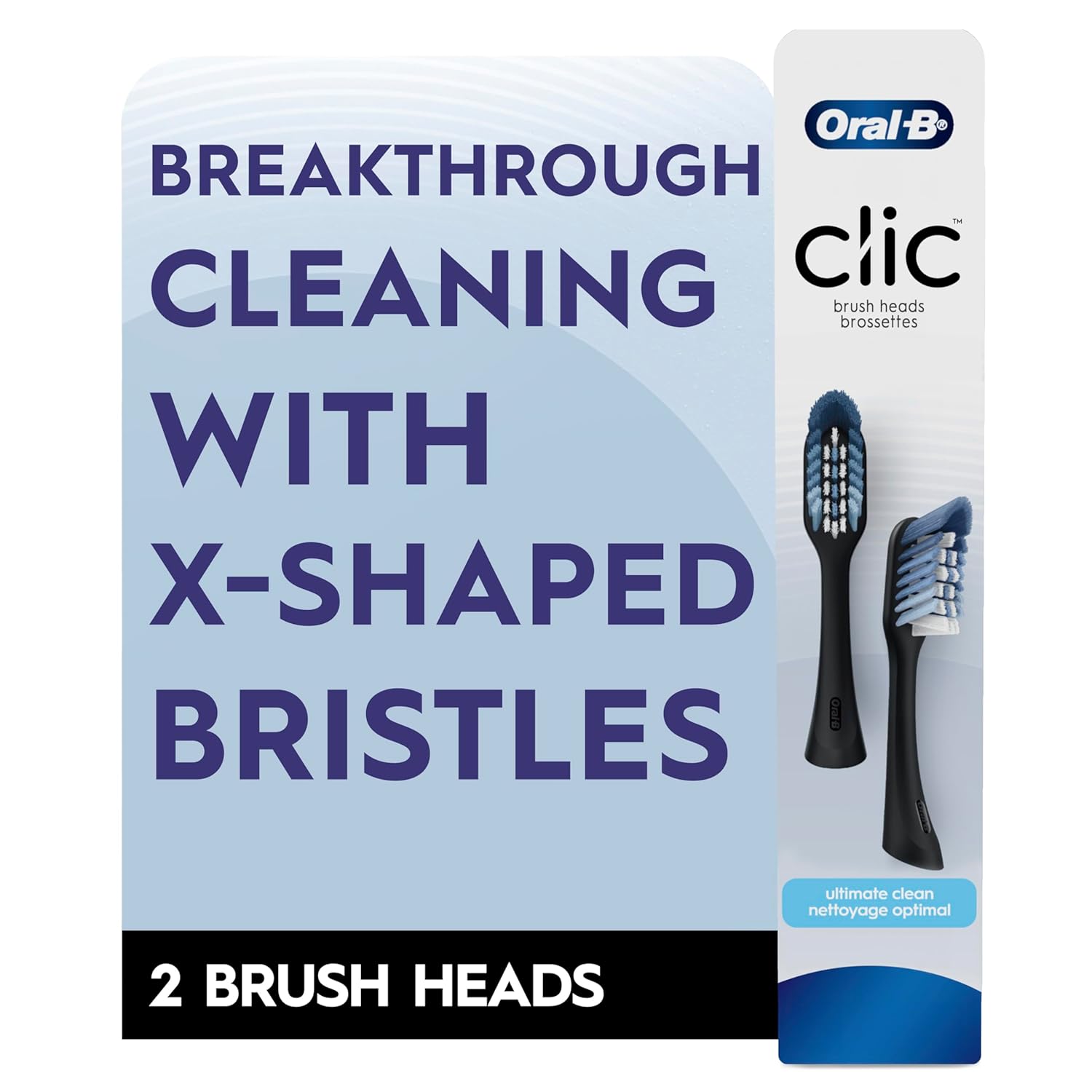 Oral-B Clic Toothbrush Replacement Heads,toothbrushes,Black Refill Brush Heads,(Pack of 4)