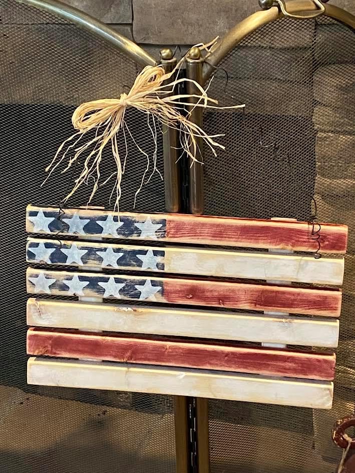 Rustic Wood Door Flag, 4th Of July Pallet Flag, Patriotic Wood Flag Decoration, Distressed Wooden Fourth Flag, Americana Door Decor, USA