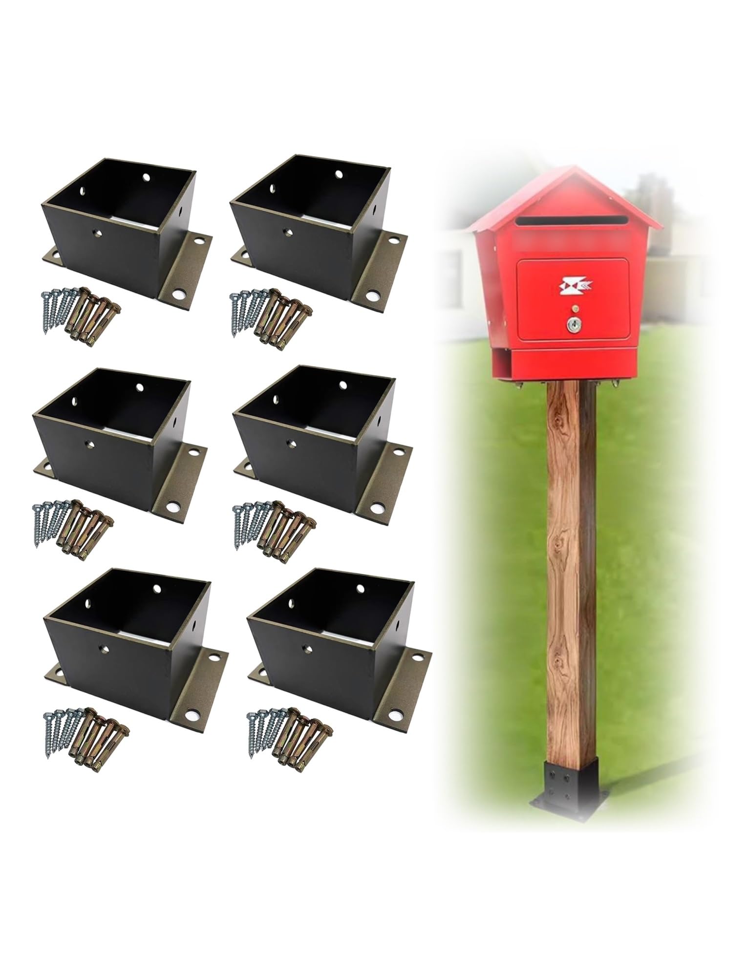 Fraqueta de base de poste para anclaje al suelo, instalación segura para vallas, carteles y cubiertas