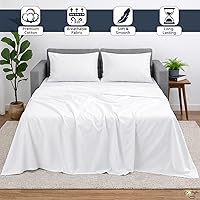Vista 2 de Cottington Lane Sleeper Sofa Sheets Queen Size, 4 Piece Premium Quality 100% Egyptian Cotton Sofa Bed Sheet Set for Pull Out Couch, Loveseat &