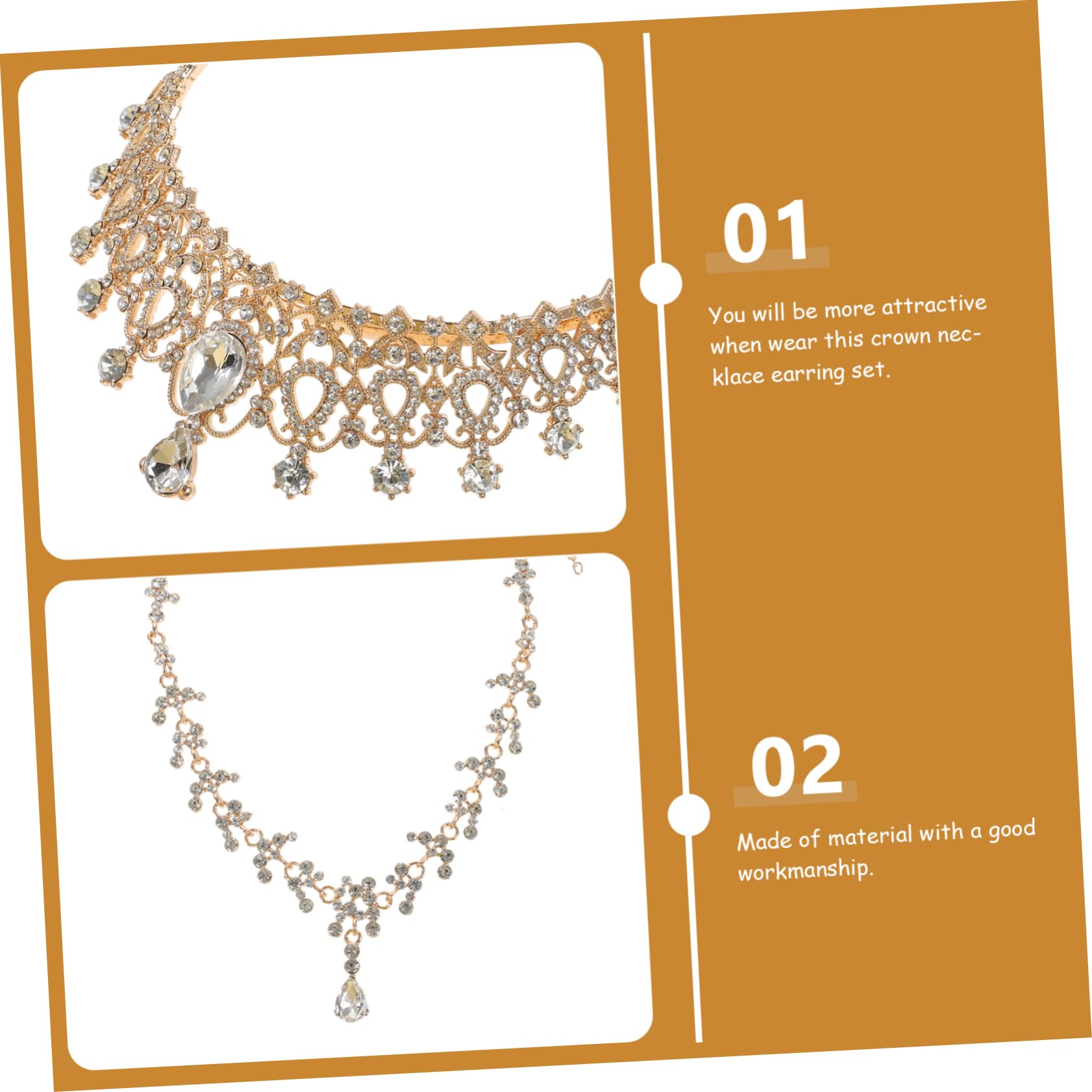 Jewellery Elegant Bride Vintage Crown Choker Colliers pour Femme Kit de Bijoux Kit de fête Costumes Accessoires Verts Jewellery