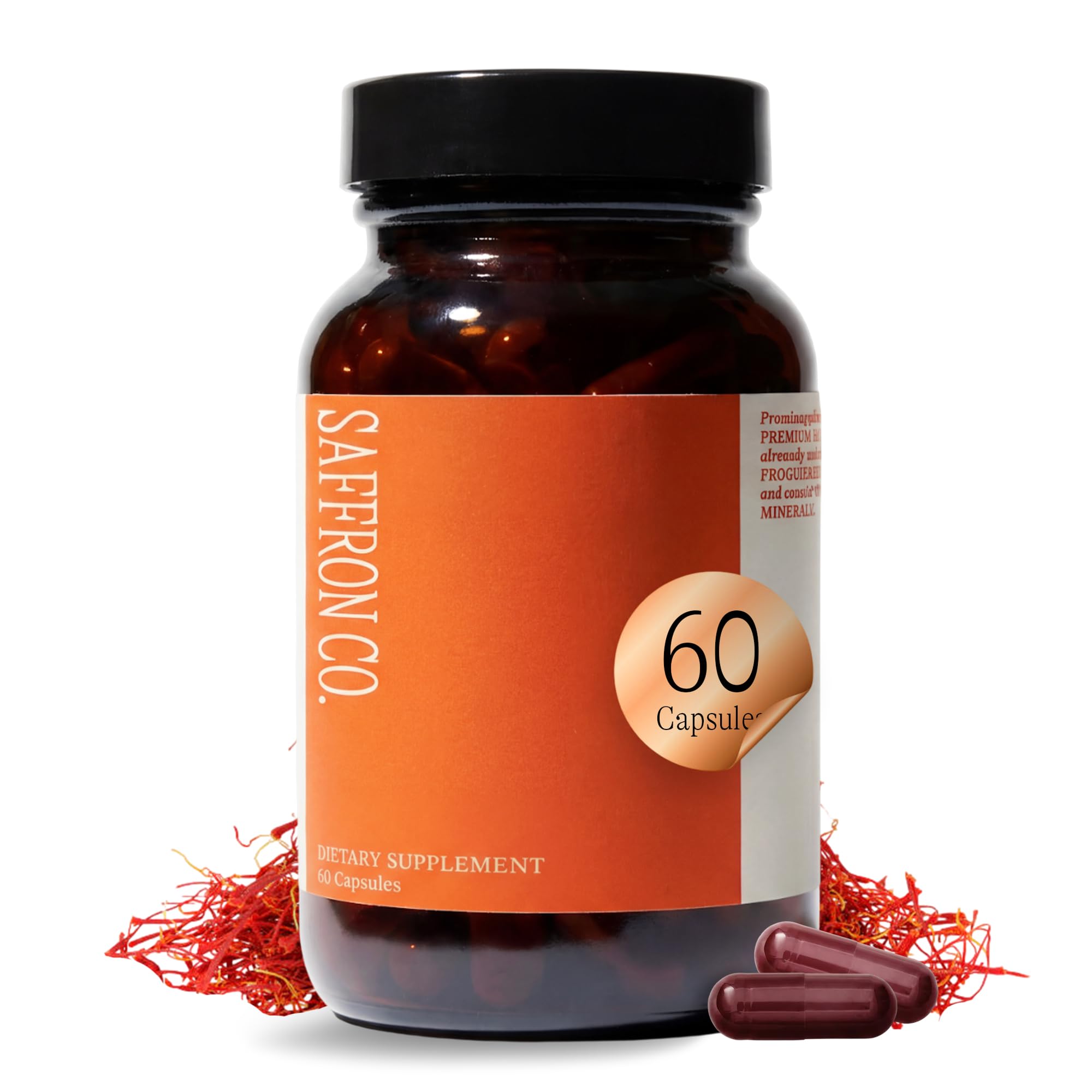 Saffron Supplements, Saffron Extract, Mood & Focus Support, 60 Capsules