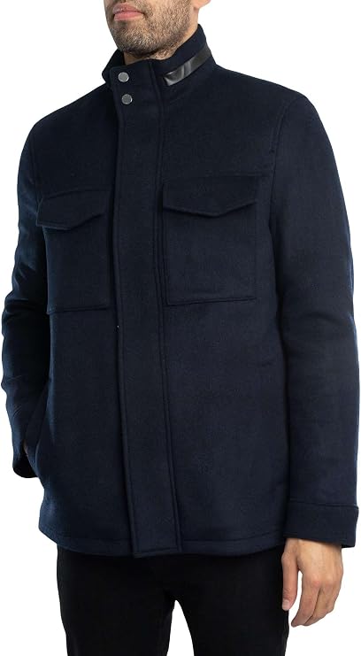 Ted Baker Men's Knowl Funnel Neck Field Jacket, Navy, M