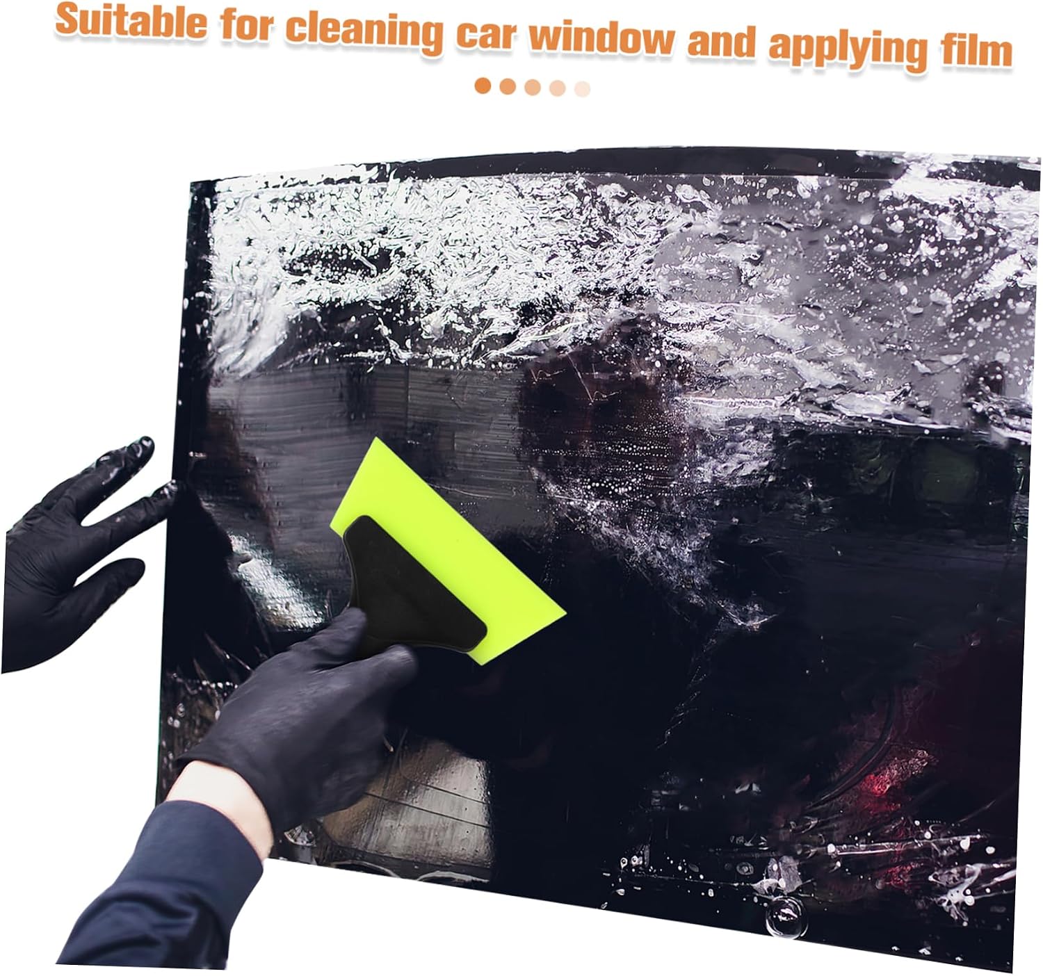 GARVALON Handheld Squeegee with Soft Rubber Blade for Car and Shower Glass Ergonomic Non- Grip Water Wiper Tool Green for Efficient Cleaning and Versatile Use