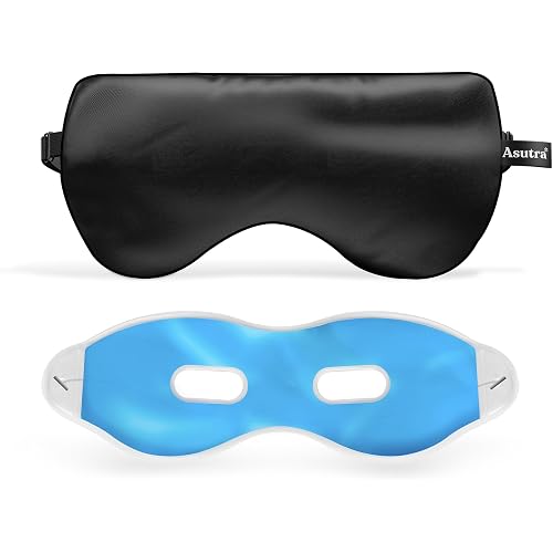 ASUTRA Silk Eye Pillow for Sleep, Black - Filled w/Lavender Buds (One Size)