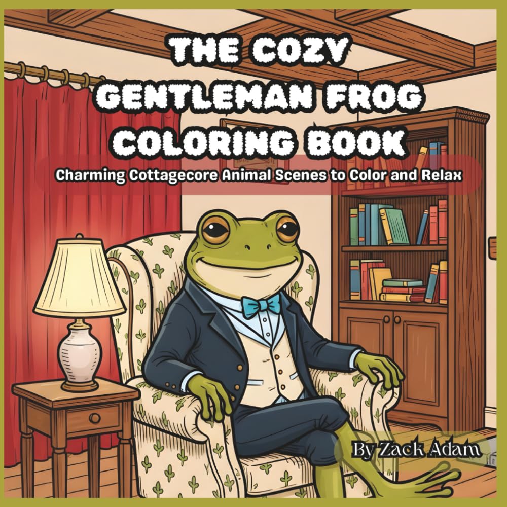 The Cozy Gentleman Frog Coloring Book: Charming Cottagecore Animal Scenes to Color and Relax