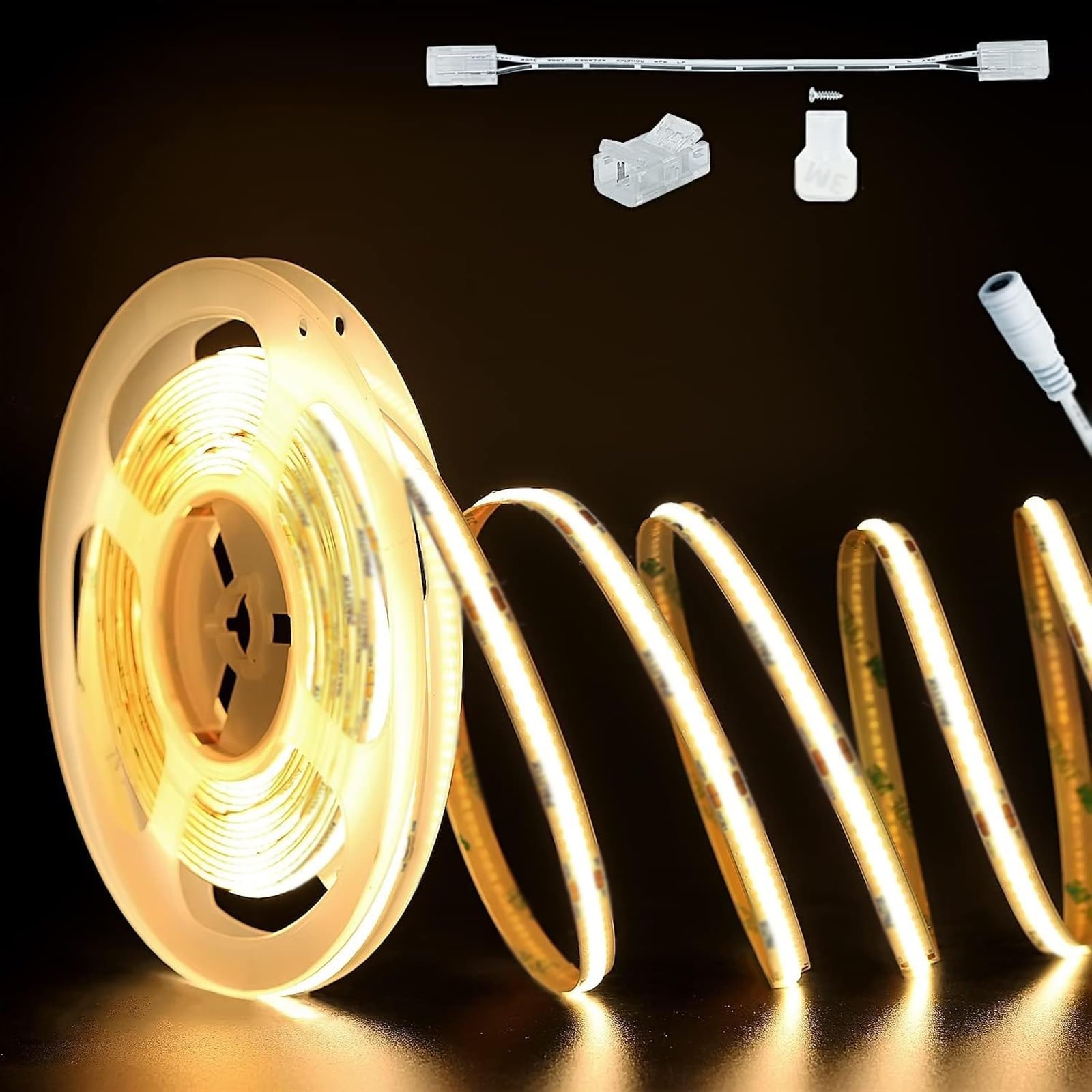 LED Strip Light 32.8ft/10m LEDs Warm White 2700K,High Lumen Flexible CRI93+ LED Tape Super Bright DC24V,for Cabinet Home DIY Lighting Projects,(Power Supply Not Included)