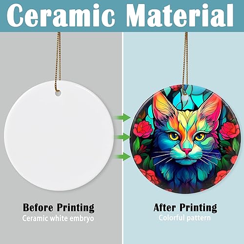 Miniatura 4 de Dodosky Adorno de Navidad para gatos, adorno de cerámica para gato, adornos para árbol de Navidad, regalos para amantes de los gatos, recuerdo de