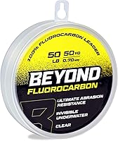 Vista 1 de Beyond Fluorocarbon Leader - Línea de pesca 100 % puro de fluorocarbono, altamente resistente a la abrasión, invisible bajo el agua, resistente a
