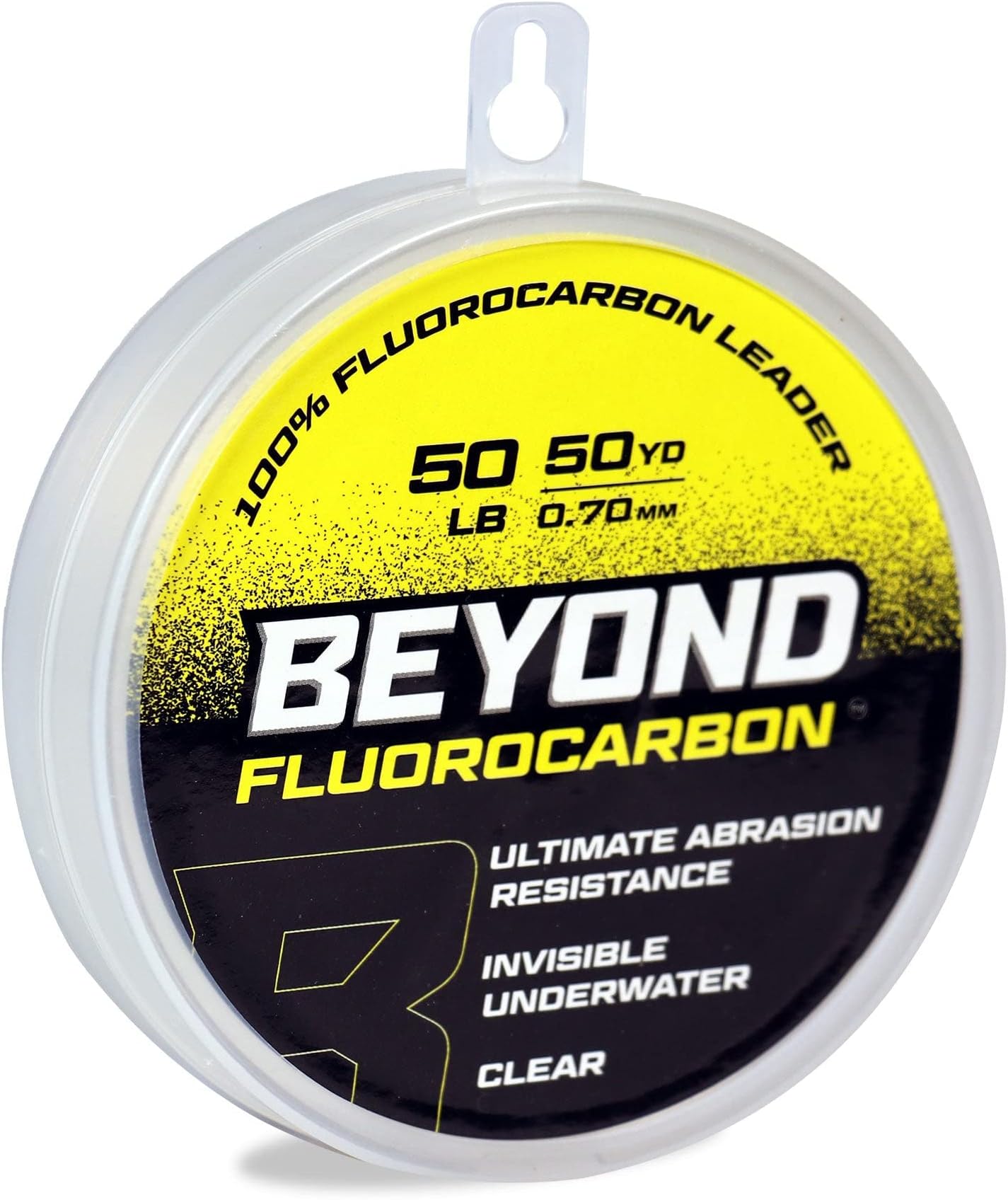 Beyond Fluorocarbon Leader Fishing Line - 100% Pure Fluorocarbon Leader Material - Highly Abrasion Reistant - Invisible Underwater- Shock Resistant - Incredible Knot Strength 50 Yard Spool