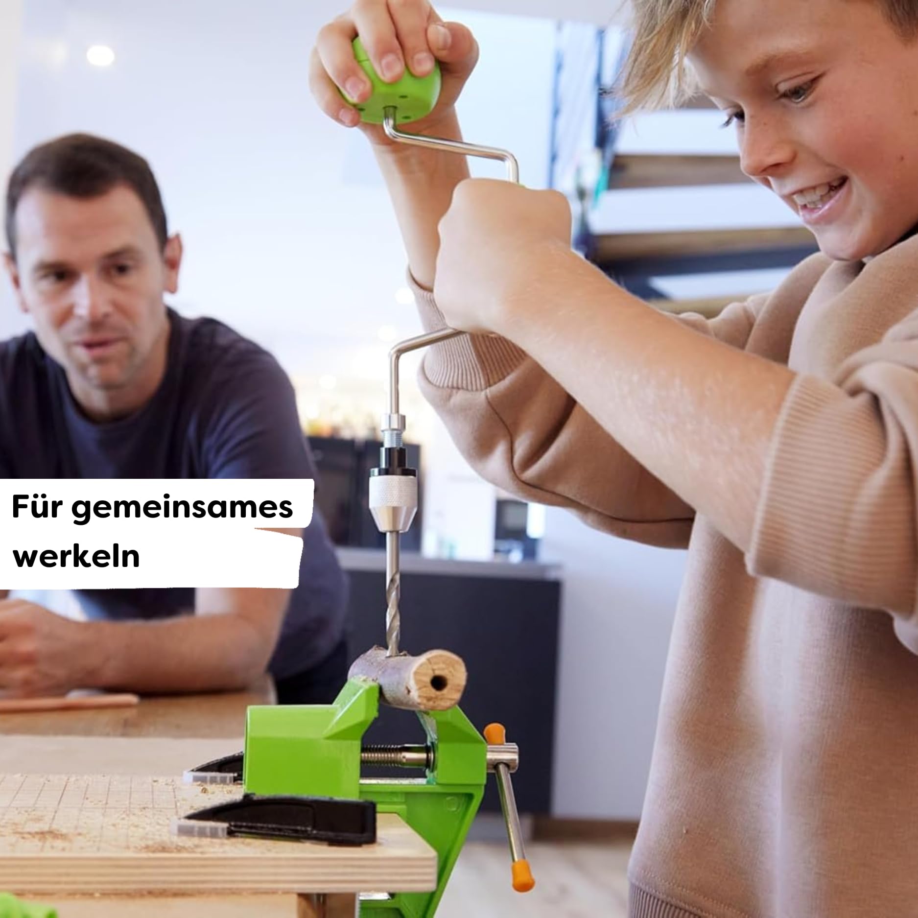 HABA Terra Kids 1306912001 wyciągarka wiertnicza – dla dzieci w wieku od 6 lat – narzędzie dla dzieci – wiertło do drewna – ergonomia dla małych dłoni – dla dzieci od 6 lat – wspomaga motorykę