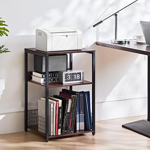 Miniatura 6 de LELELINKY Mesa auxiliar de granja, soporte para tocadiscos de 3 niveles con almacenamiento de hasta 100 álbumes, soporte para tocadiscos, color gris