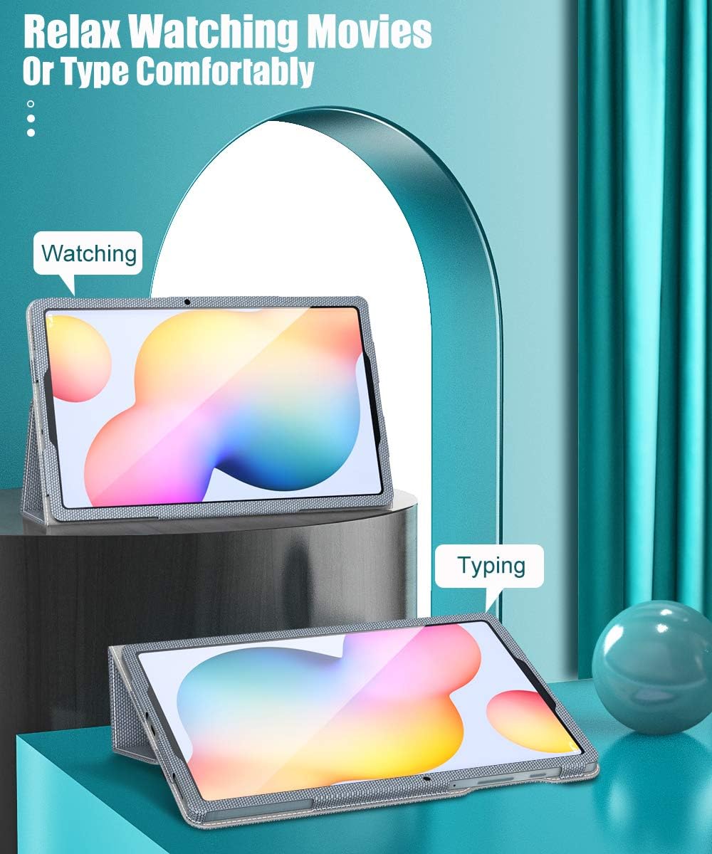 MoKo Case Compatible with Galaxy Tab S6 Lite 2020, Slim PU Tablet Shell Cover Stand Case with Auto-Wake S-Pen Holder Fit Samsung Galaxy Tab S6 Lite 10.4 2020 SM-P610/P615 ONLY - Ariy Blue