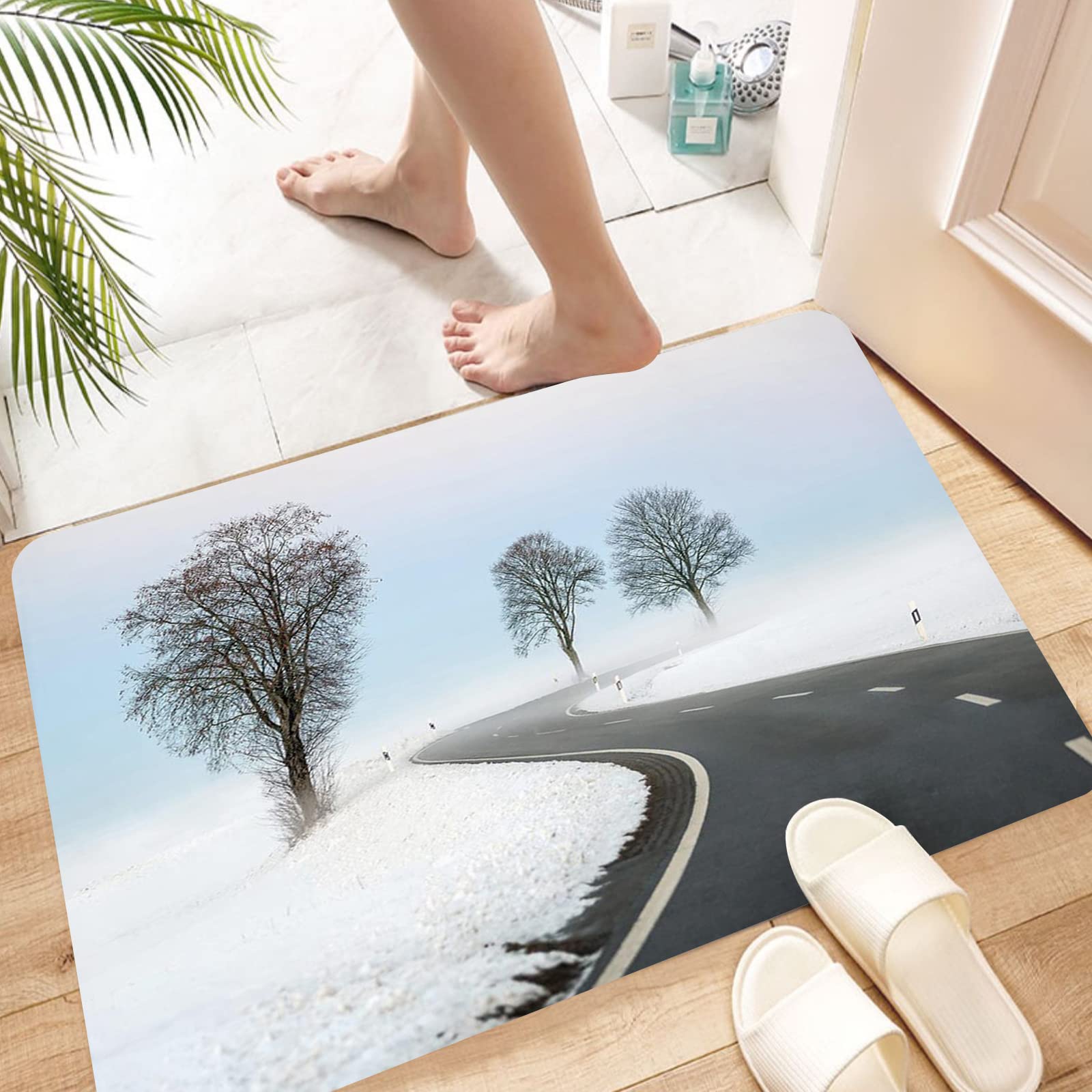 Microfiber Non-Slip Bathroom Rug,Adventure,Open Sky Sublime Cloud Inspiring Quote Lets Go on an Adventure Print Decorative,Sky Blue Cre,Super Soft, Water Absorbent, Dry Fast Design For Bath And Shower