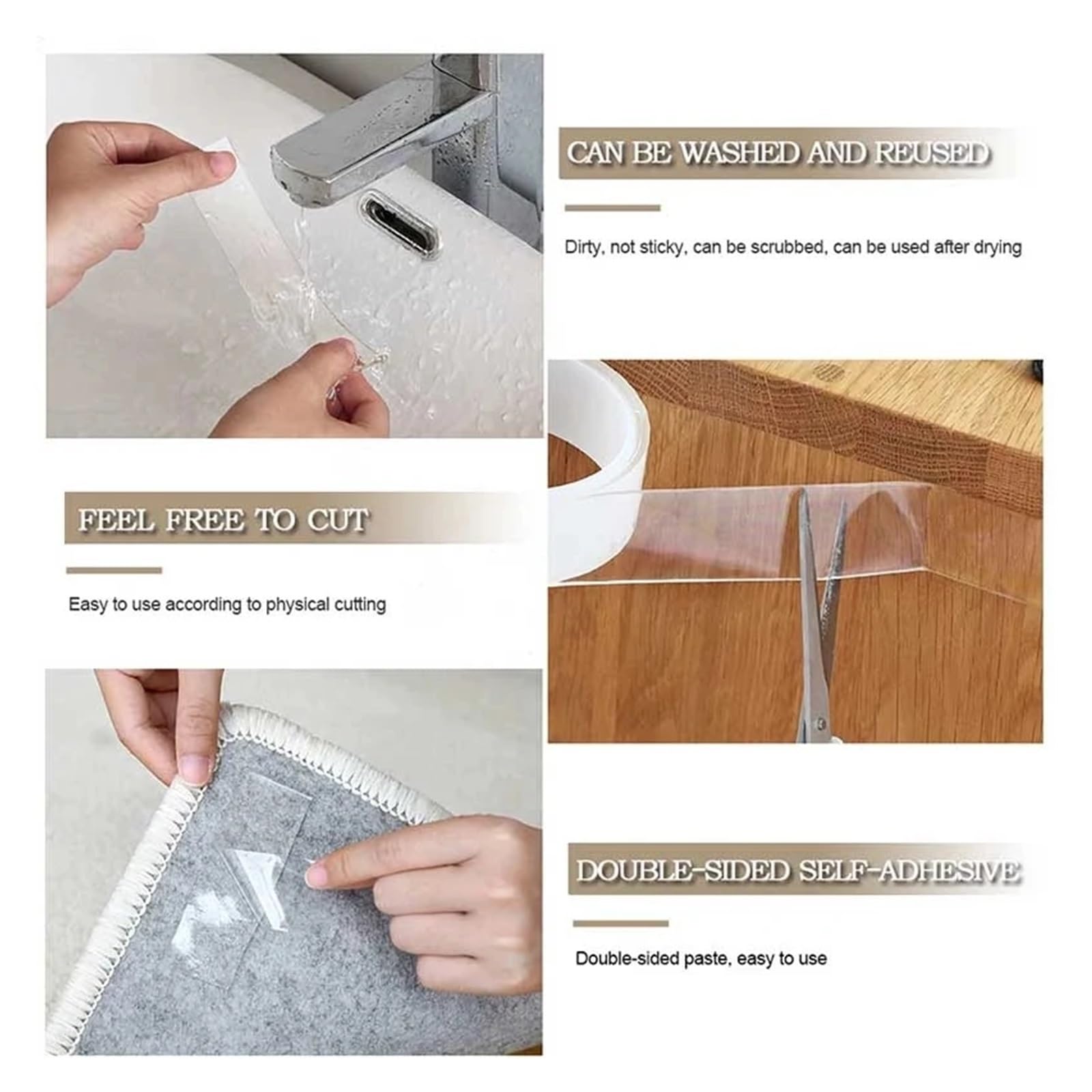 Nastro adesivo biadesivo trasparente, 10 m 32 piedi Gadget trasparenti for nastri decorativi adesivi for la casa(2cm(0.78inch))