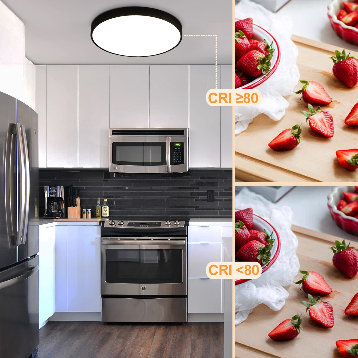 CBJKTX 4ER LED Deckenleuchte Schwarz Deckenlampe - 17W Badezimmerlampe | Flach IP44 Wasserdicht Rund Modern Flurlampe für Küche Wohnzimmer Bad Schlafzimmer Flur Balkon Büro Eingang Keller