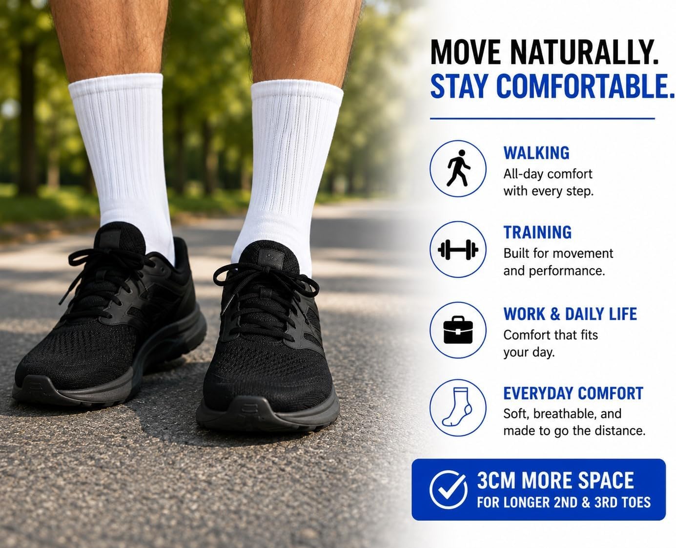 Socks, 6 pairs of -Men's performance crew socks