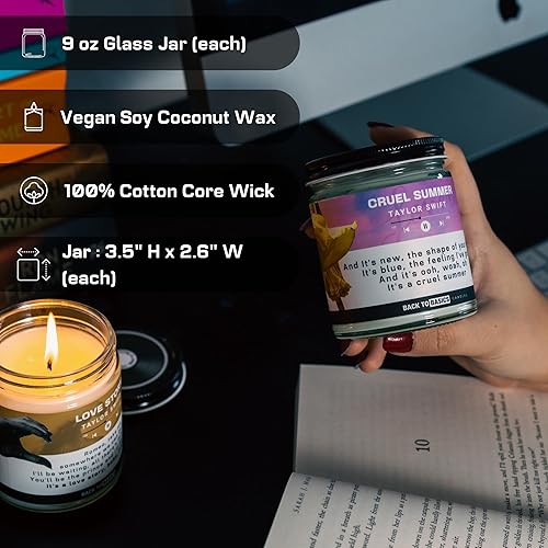 Miniatura 6 de Taylor Bundle  3 velas aromáticas de cera de coco de soja vegana de 9 onzas para decoración del hogar, regalo para amigos, hombres, mujeres y