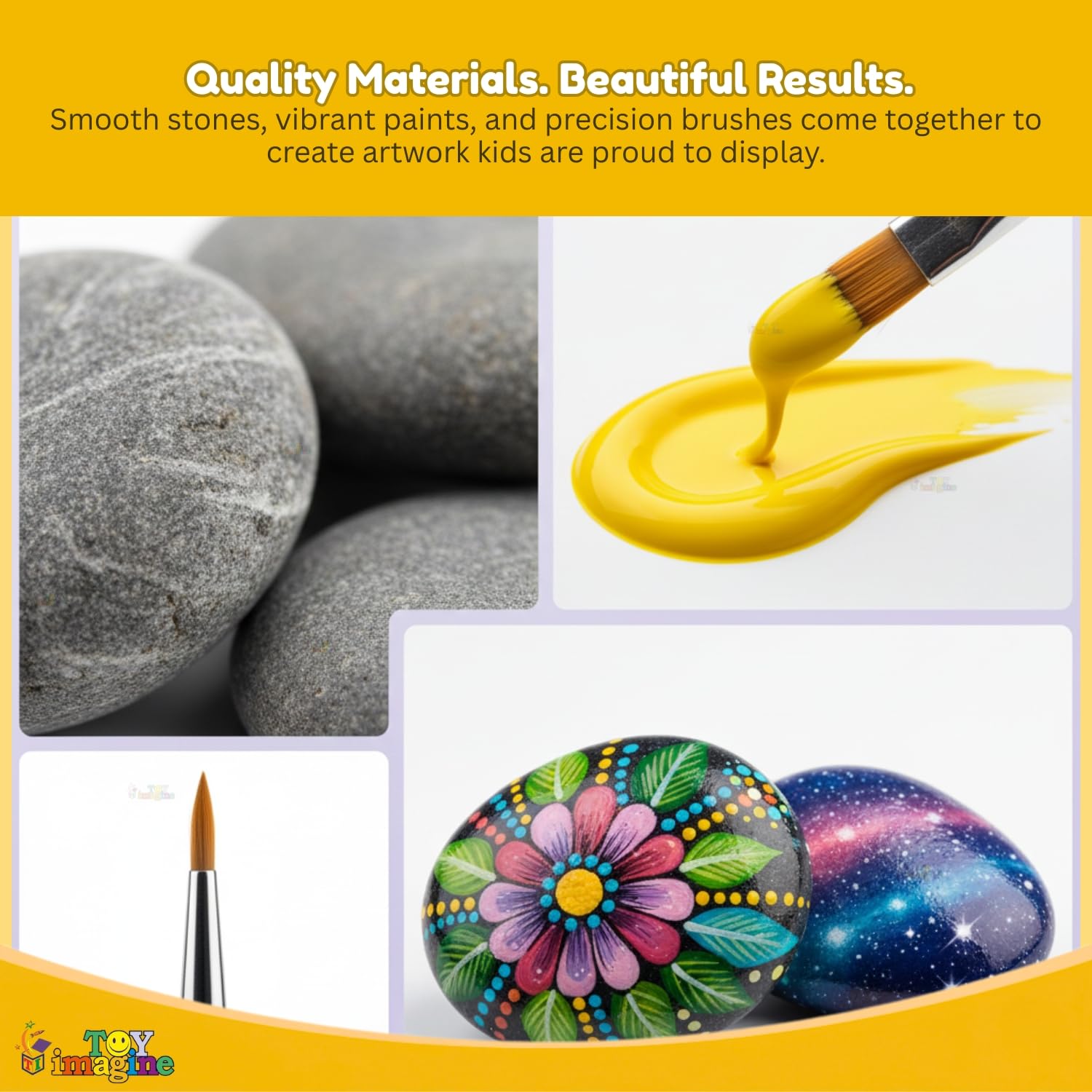 Toy Imagine Rock Painting Kit for Kids 6–12 Stone Art Painting Kit | Creative Rock & Stone Painting Set | DIY Art & Craft Kit for Kids 9–12 | Educational & Relaxing Activity 1